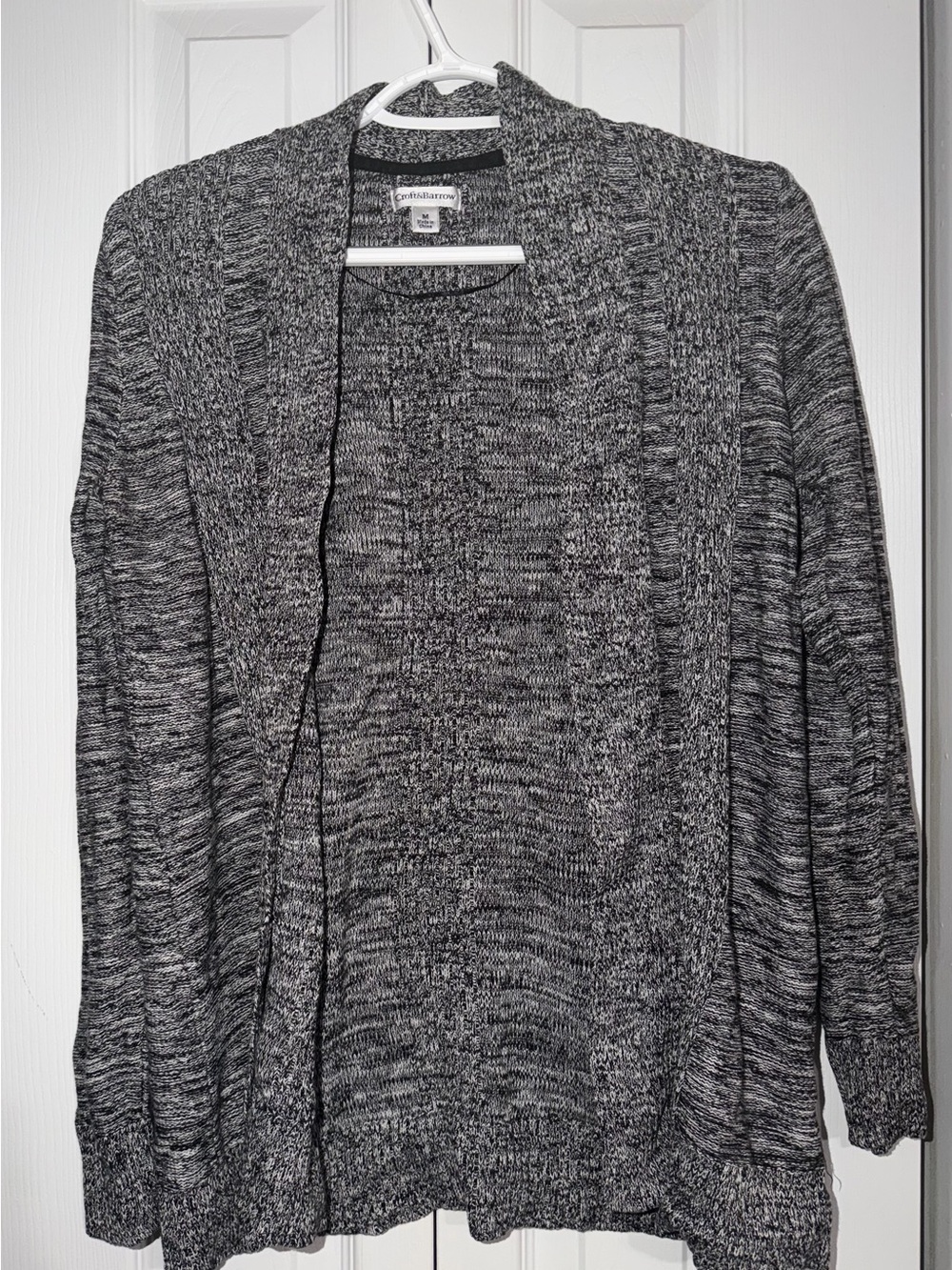 croft & barrow Marled Gray Open-Front Cardigan